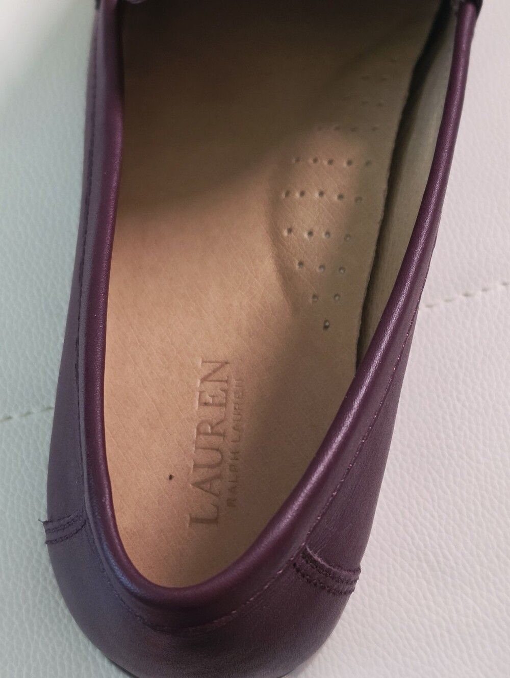 Lauren Ralph  Woomen Wynnie Nappa Leather Penny Loafers - Burgundy - Size 10 - Picture 6 of 8